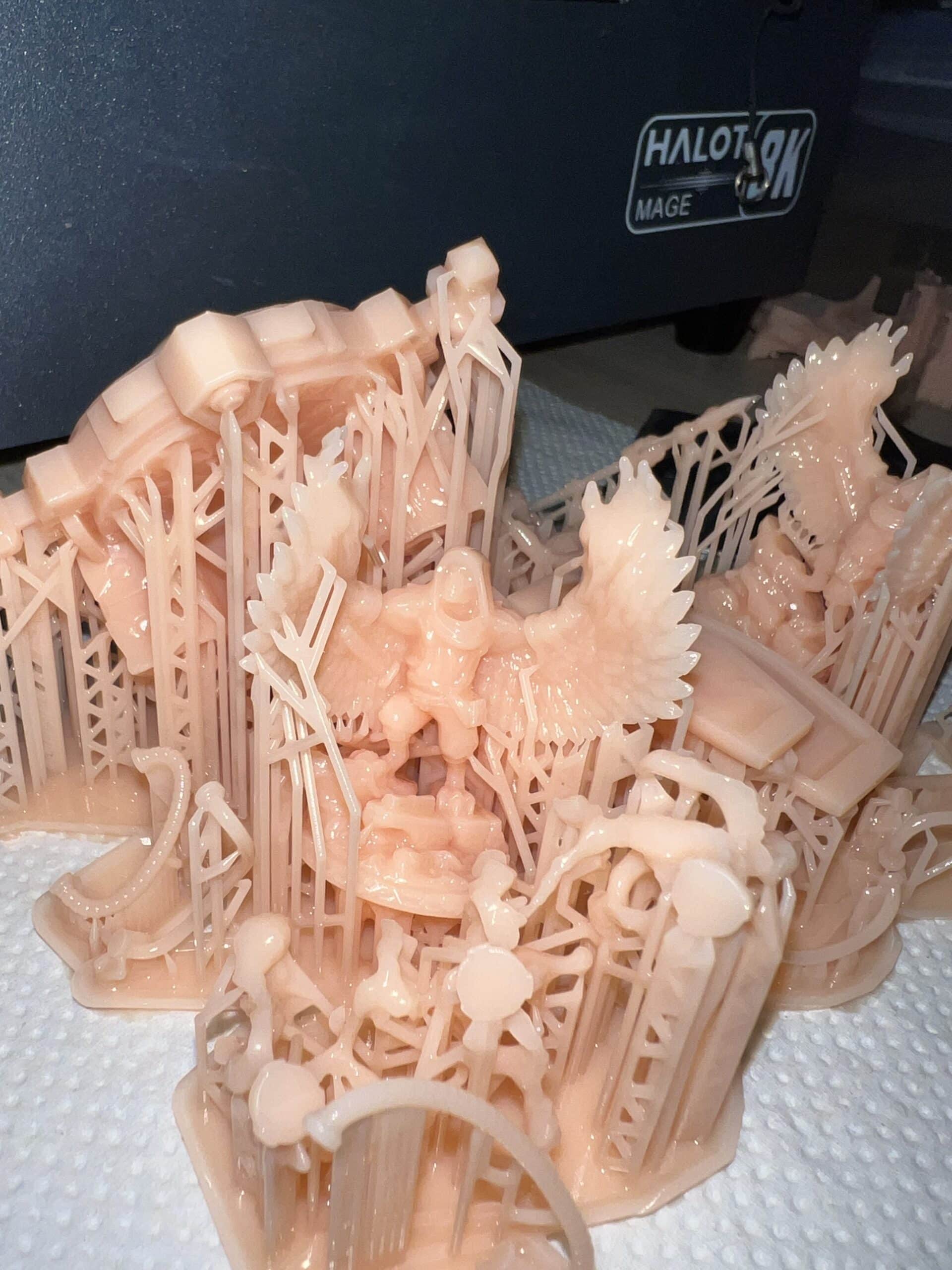 3D Resin Print die in supports zit