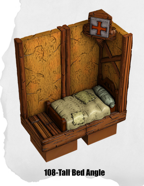 Tall Bed Angle - Mediaval Town Part 1 - Dungeon Blocks - MT-108