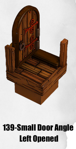 Small Door Angle Left Opened - Mediaval Town Part 1 - Dungeon Blocks - MT-139