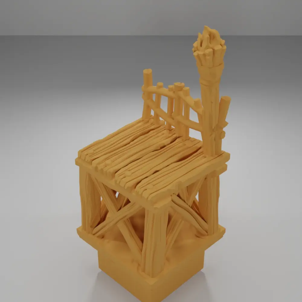 Raised Dock Straight Lit Torch - The Creepy Swamp - Dungeon Blocks