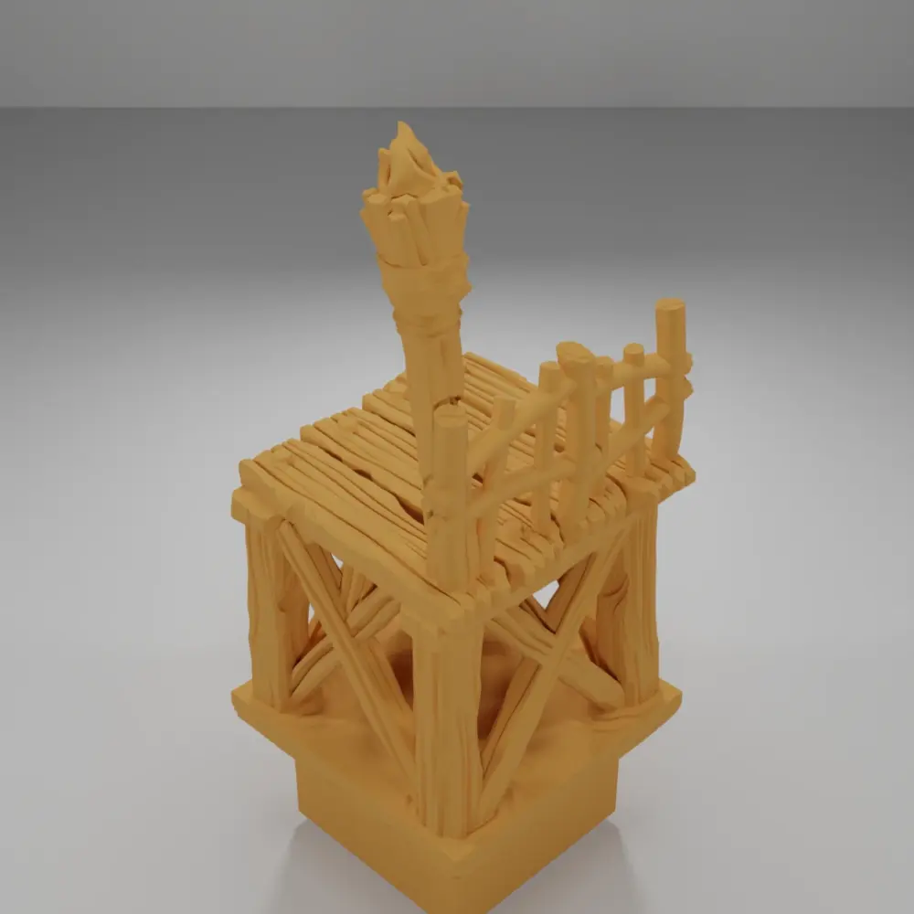 Raised Dock Straight Lit Torch - The Creepy Swamp - Dungeon Blocks