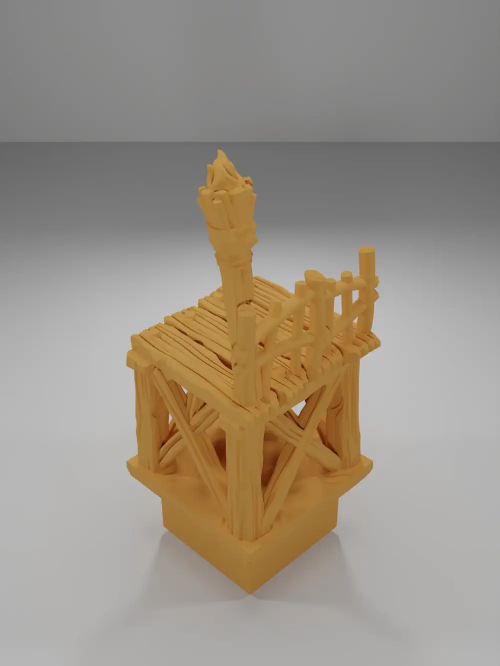 Raised Dock Straight Lit Torch - The Creepy Swamp - Dungeon Blocks