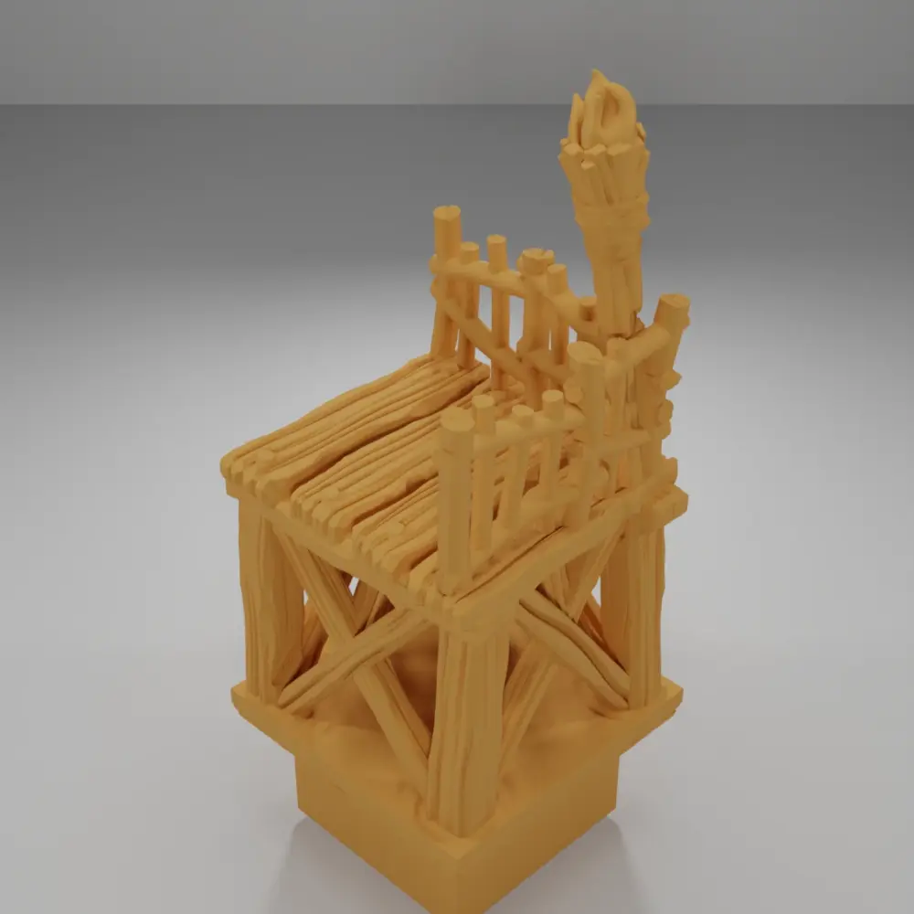 Raised Dock Angle Lit Torch - The Creepy Swamp - Dungeon Blocks