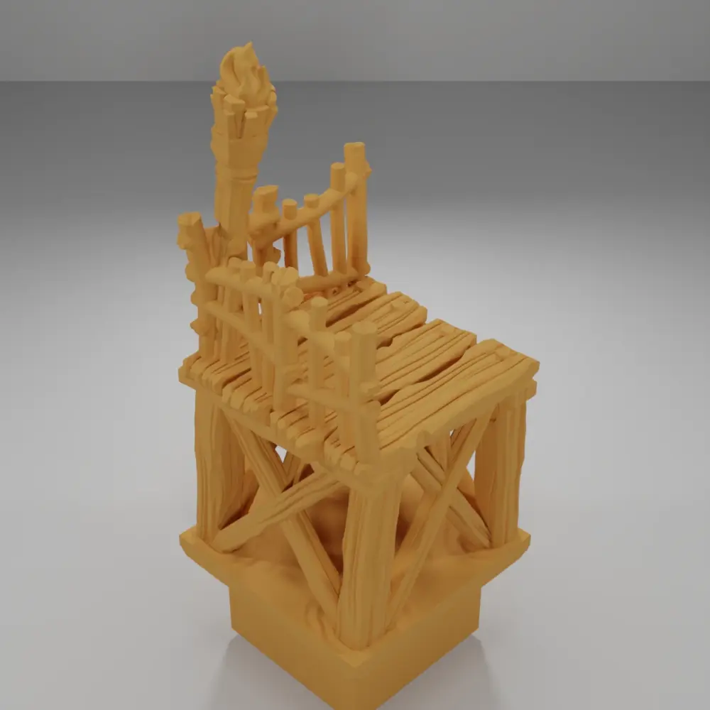 Raised Dock Angle Lit Torch - The Creepy Swamp - Dungeon Blocks
