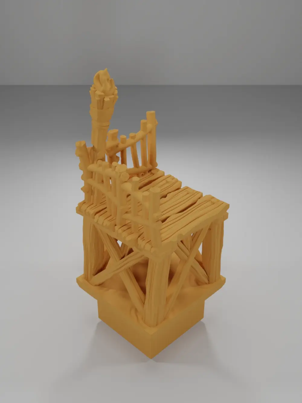 Raised Dock Angle Lit Torch - The Creepy Swamp - Dungeon Blocks