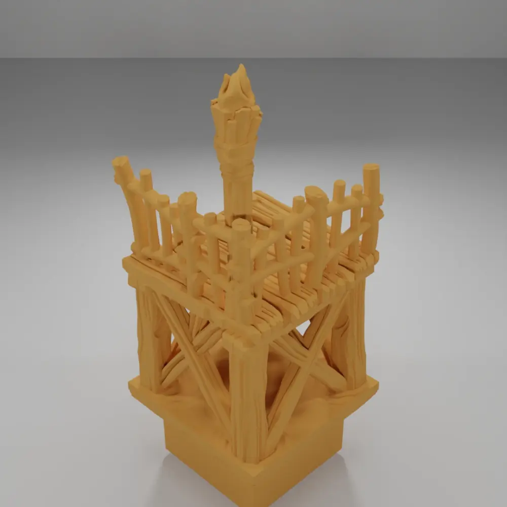 Raised Dock Angle Lit Torch - The Creepy Swamp - Dungeon Blocks