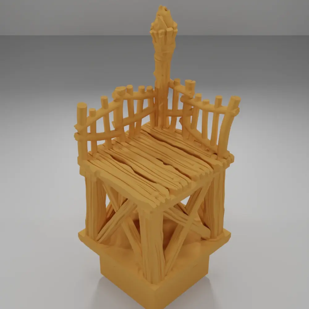 Raised Dock Angle Lit Torch - The Creepy Swamp - Dungeon Blocks