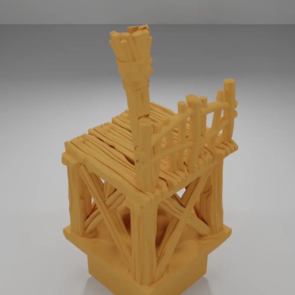 Raised Dock Straight Unlit Torch - The Creepy Swamp - Dungeon Blocks