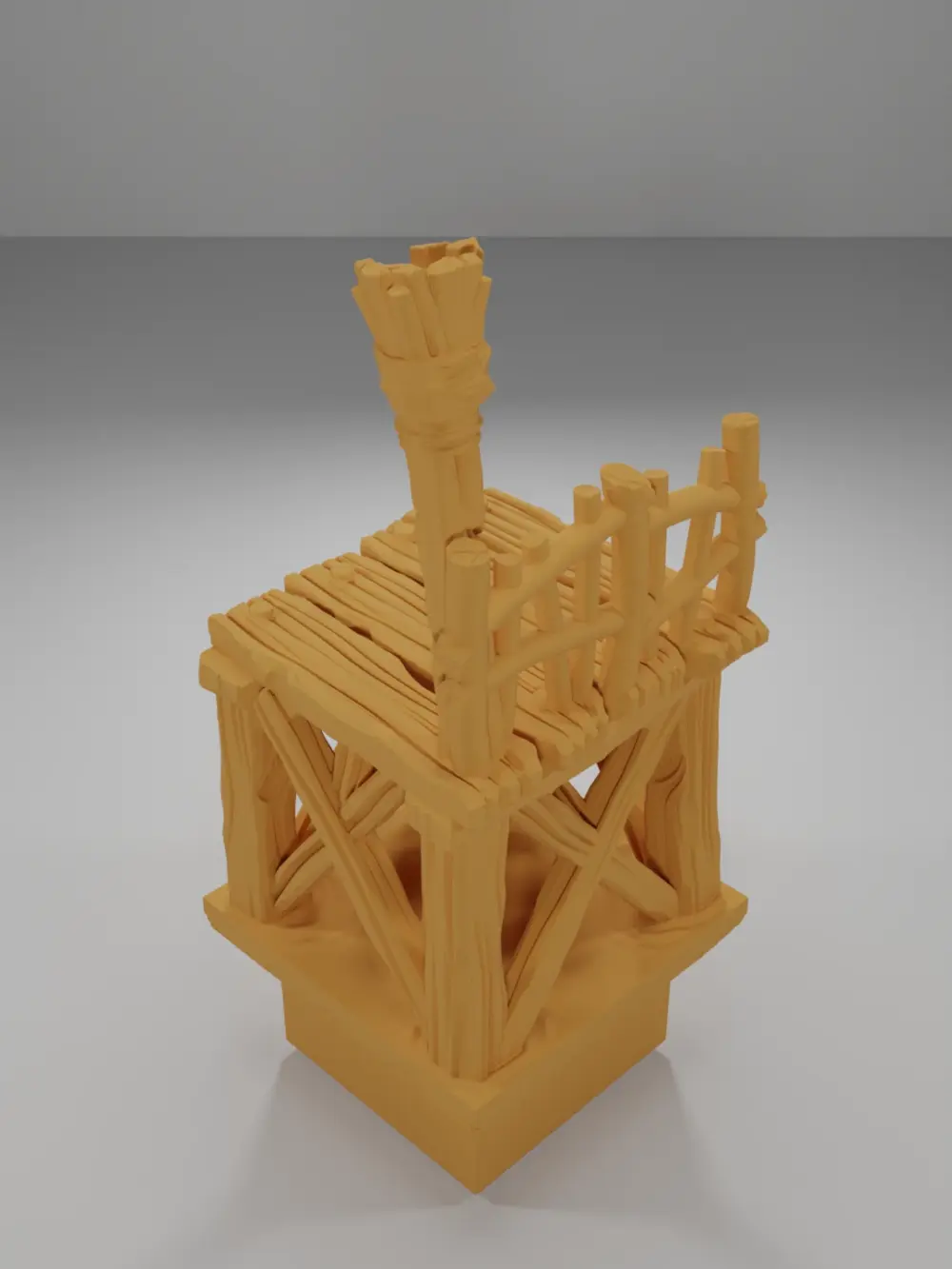 Raised Dock Straight Unlit Torch - The Creepy Swamp - Dungeon Blocks