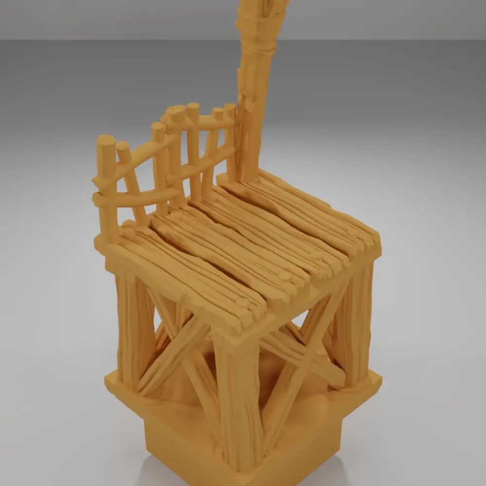 Raised Dock Straight Unlit Torch - The Creepy Swamp - Dungeon Blocks