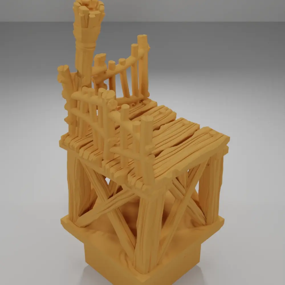 Raised Dock Angle Unlit Torch - The Creepy Swamp - Dungeon Blocks