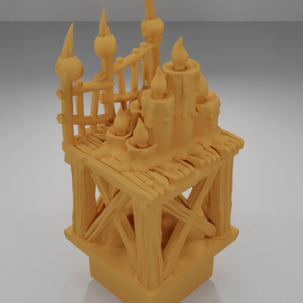Raised Dock Straight Candles - The Creepy Swamp - Dungeon Blocks