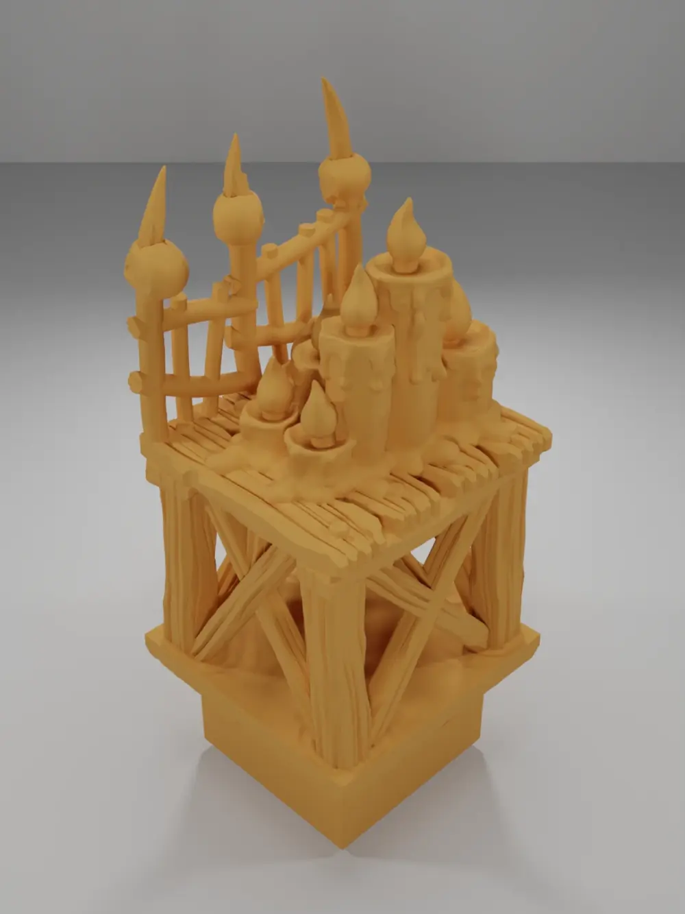Raised Dock Straight Candles - The Creepy Swamp - Dungeon Blocks