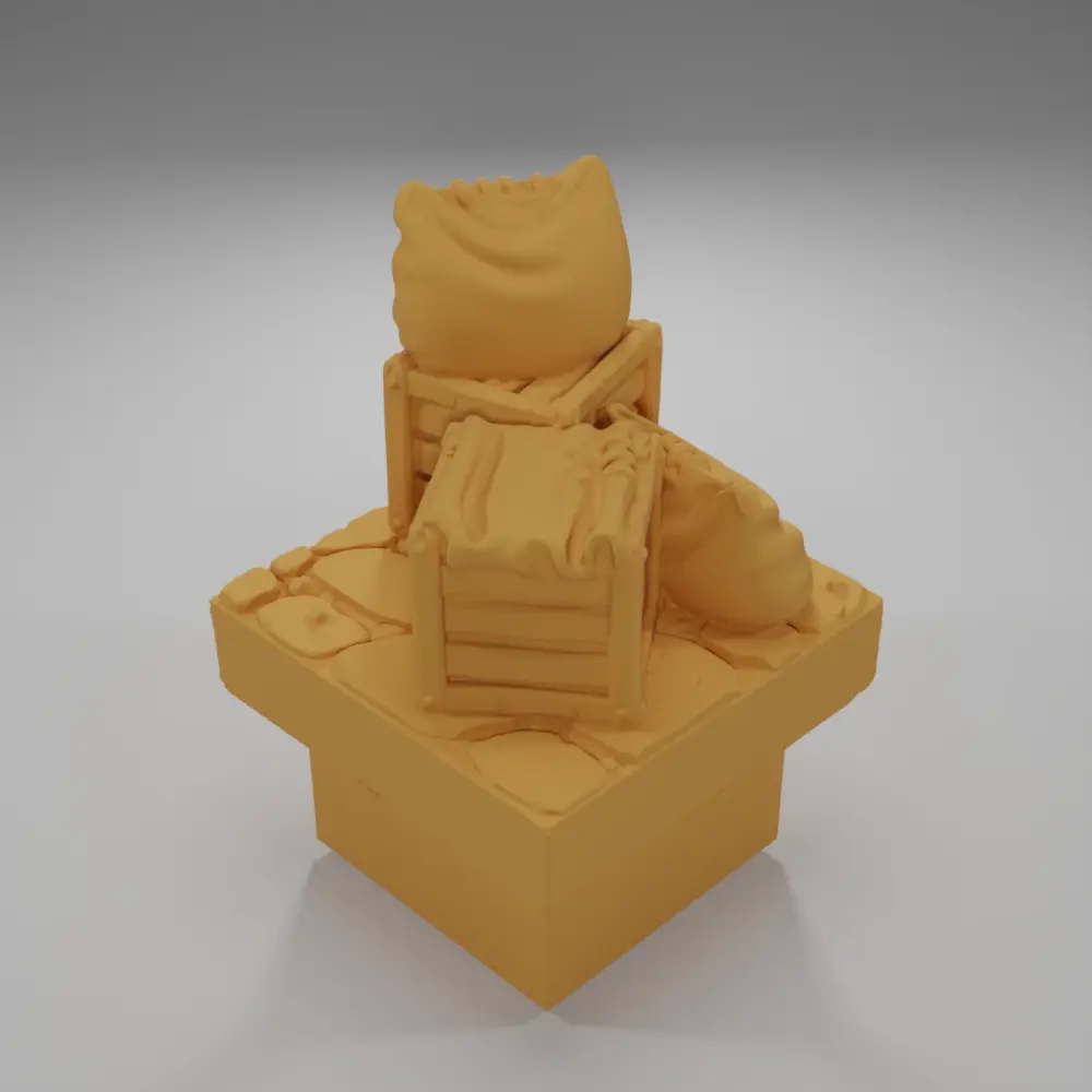 Wooden Crates 1 - Medieval Town Part 1 - Dungeon Blocks
