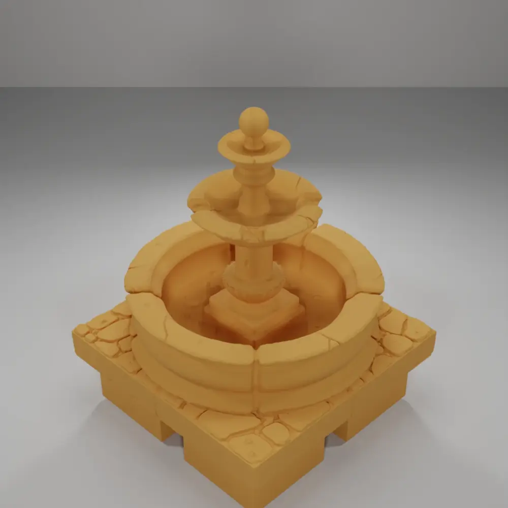 Fountain Empty - Medieval Town Part 1 - Dungeon Blocks