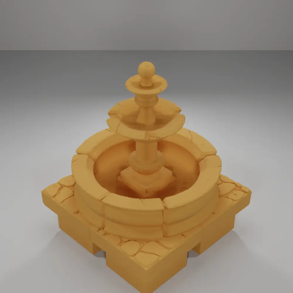 Fountain Empty - Medieval Town Part 1 - Dungeon Blocks