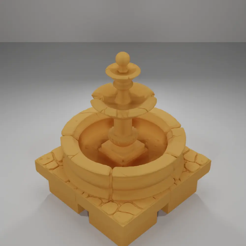 Fountain Empty - Medieval Town Part 1 - Dungeon Blocks