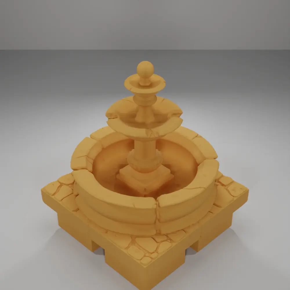 Fountain Empty - Medieval Town Part 1 - Dungeon Blocks