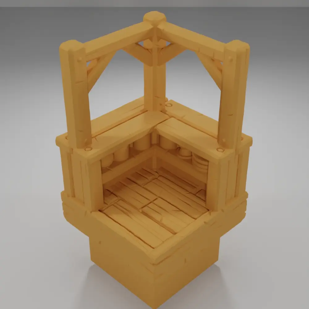 Tall Bar Angle Empty - Medieval Town Part 1 - Dungeon Blocks