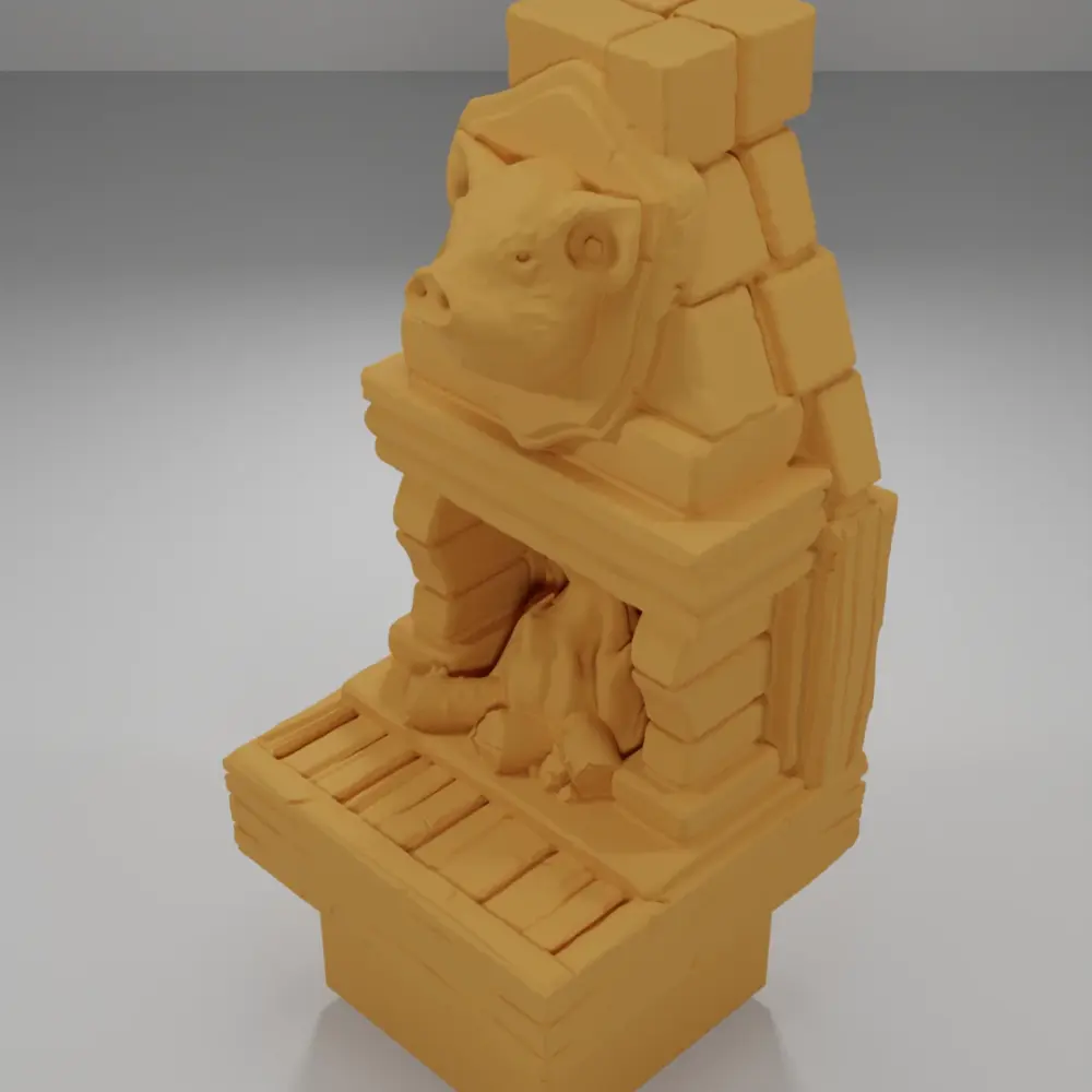 Pig Fireplace - Medieval Town Part 1 - Dungeon Blocks - MT1-066-NL