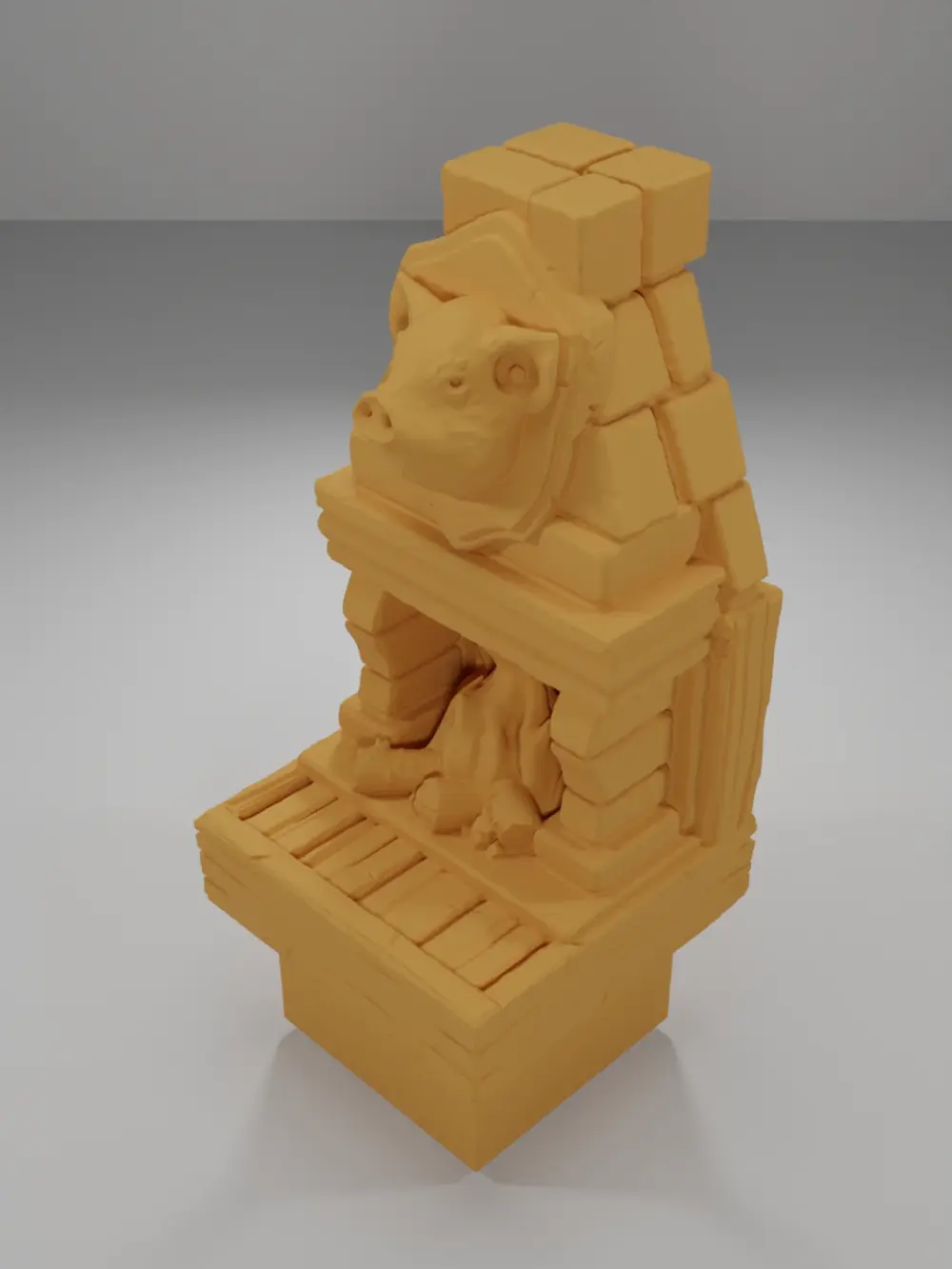 Pig Fireplace - Medieval Town Part 1 - Dungeon Blocks - MT1-066-NL