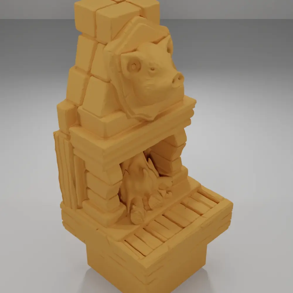 Pig Fireplace - Medieval Town Part 1 - Dungeon Blocks - MT1-066-NL
