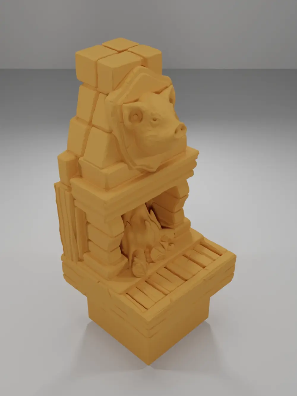 Pig Fireplace - Medieval Town Part 1 - Dungeon Blocks - MT1-066-NL