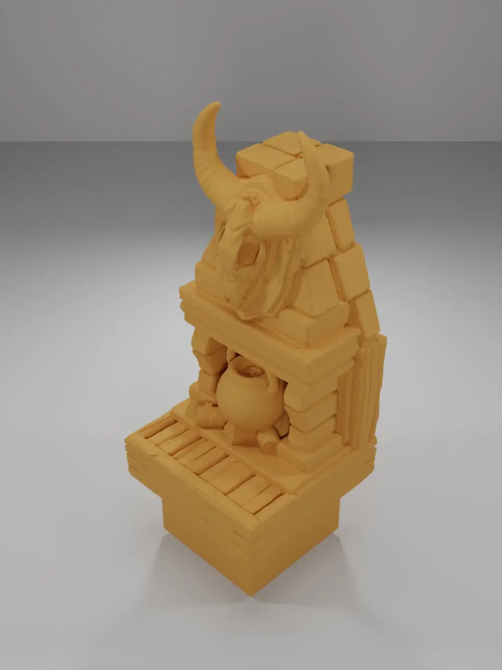 Skull Fireplace - Medieval Town Part 1 - Dungeon Blocks