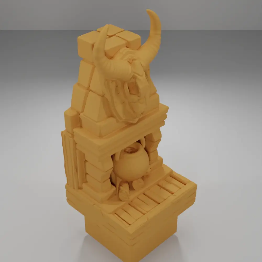 Skull Fireplace - Medieval Town Part 1 - Dungeon Blocks