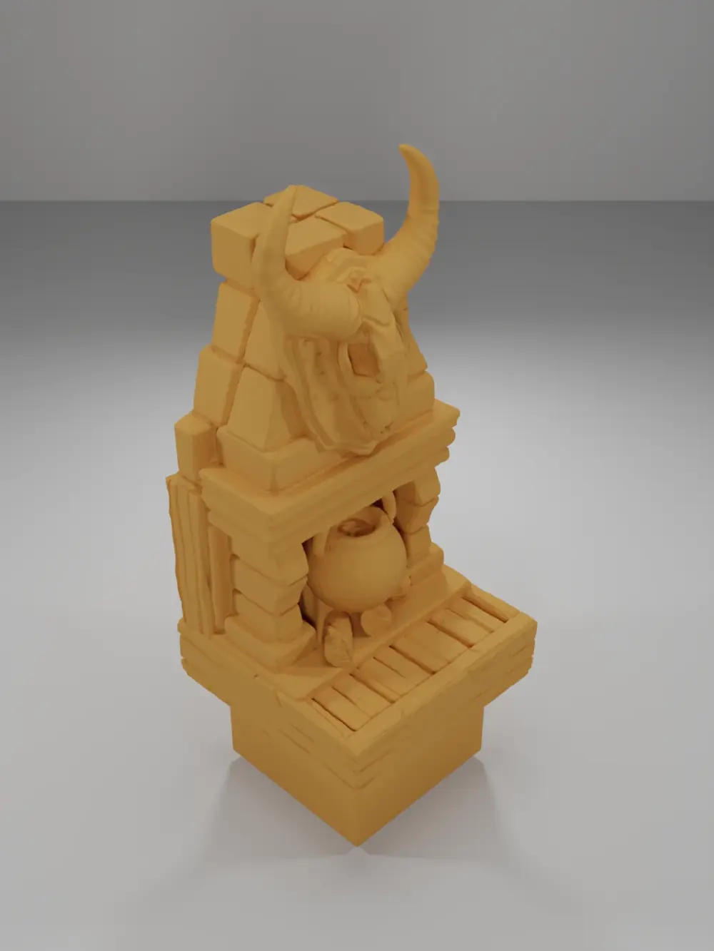 Skull Fireplace - Medieval Town Part 1 - Dungeon Blocks - MT1-067-NL