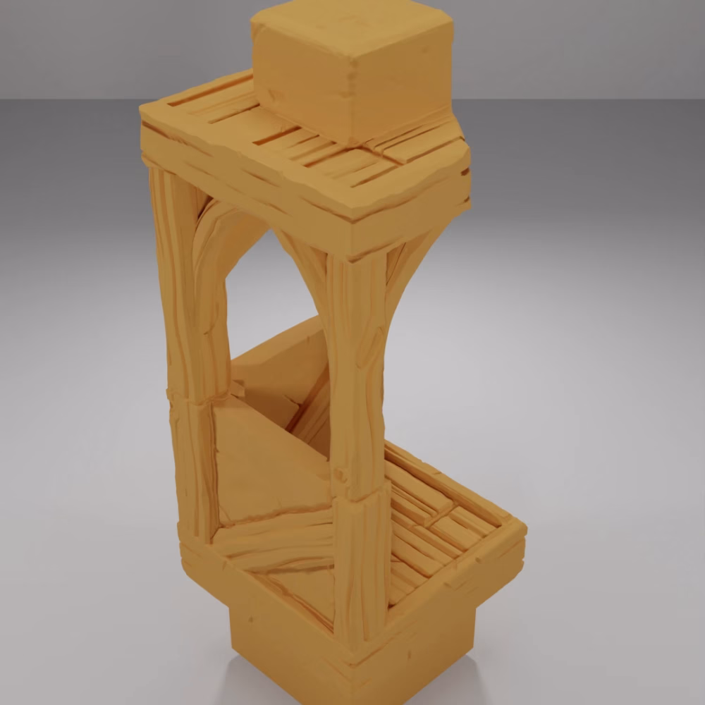 Tall Angle Half Wall - Medieval Town Part 1 - Dungeon Blocks