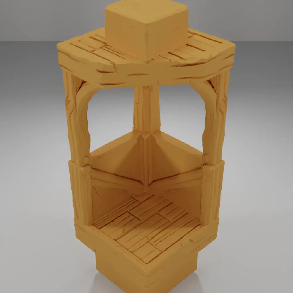 Tall Angle Half Wall - Medieval Town Part 1 - Dungeon Blocks