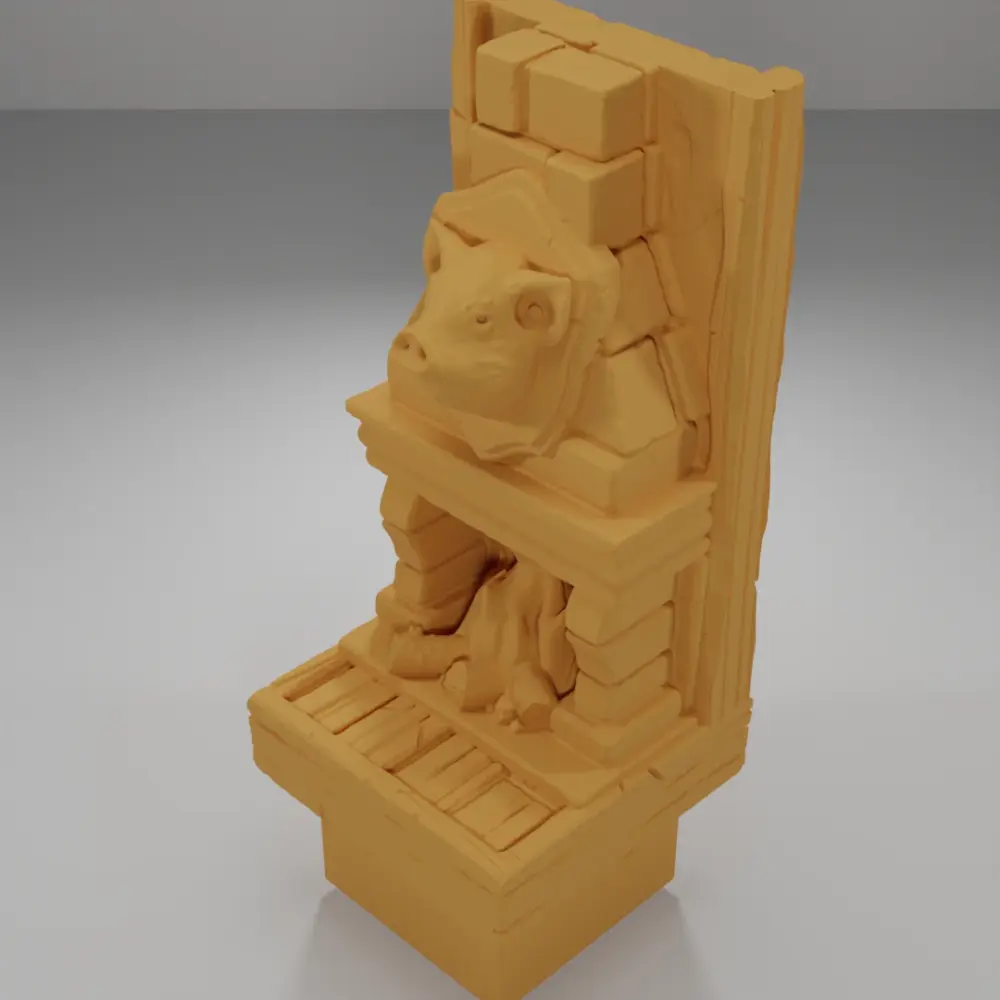 Tall Pig Fireplace - Medieval Town Part 1 - Dungeon Blocks