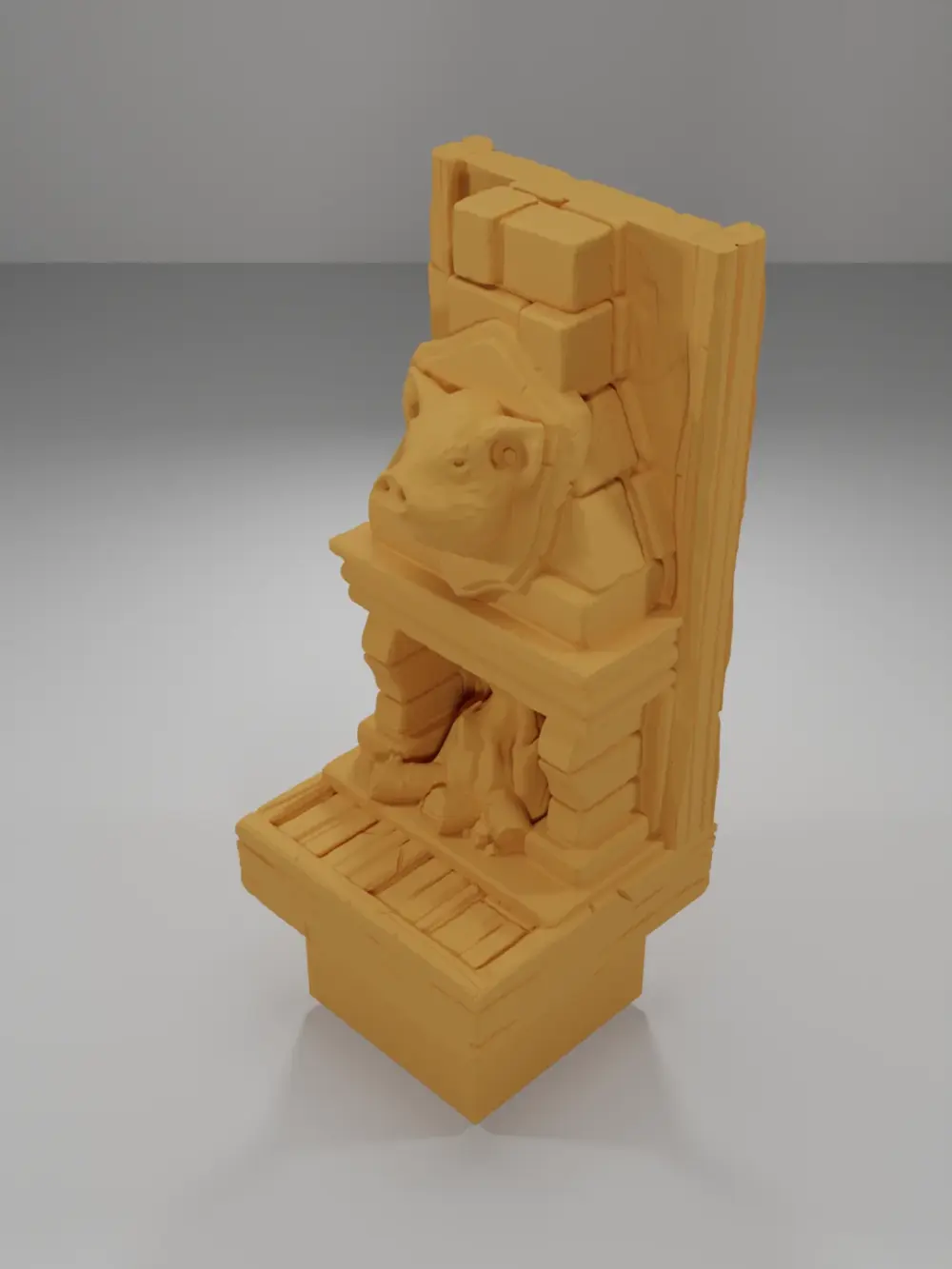 Tall Pig Fireplace - Medieval Town Part 1 - Dungeon Blocks