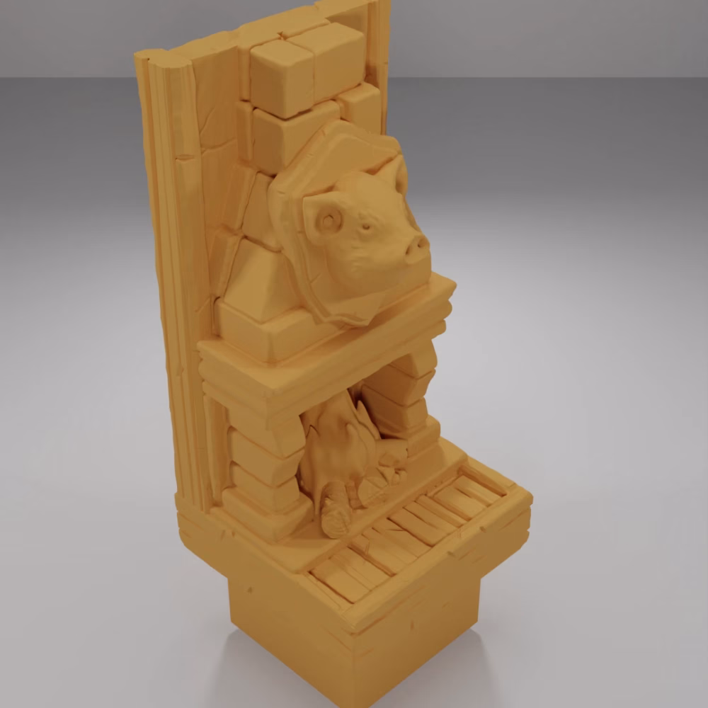 Tall Pig Fireplace - Medieval Town Part 1 - Dungeon Blocks