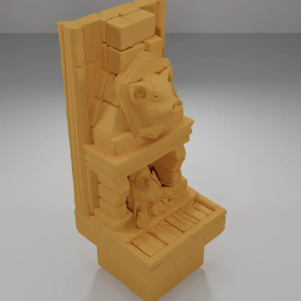 Tall Pig Fireplace - Medieval Town Part 1 - Dungeon Blocks