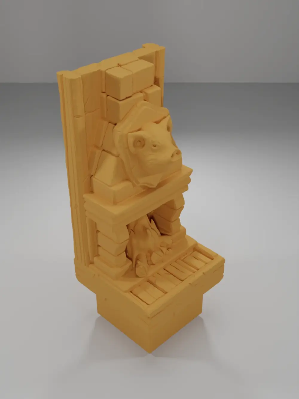 Tall Pig Fireplace - Medieval Town Part 1 - Dungeon Blocks - MT1-099-NL