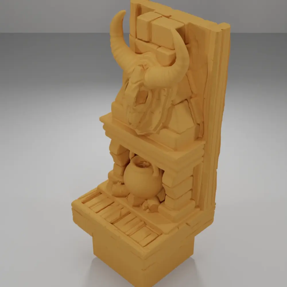 Tall Skull Fireplace - Medieval Town Part 1 - Dungeon Blocks