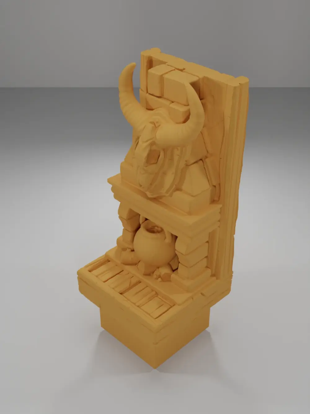 Tall Skull Fireplace - Medieval Town Part 1 - Dungeon Blocks