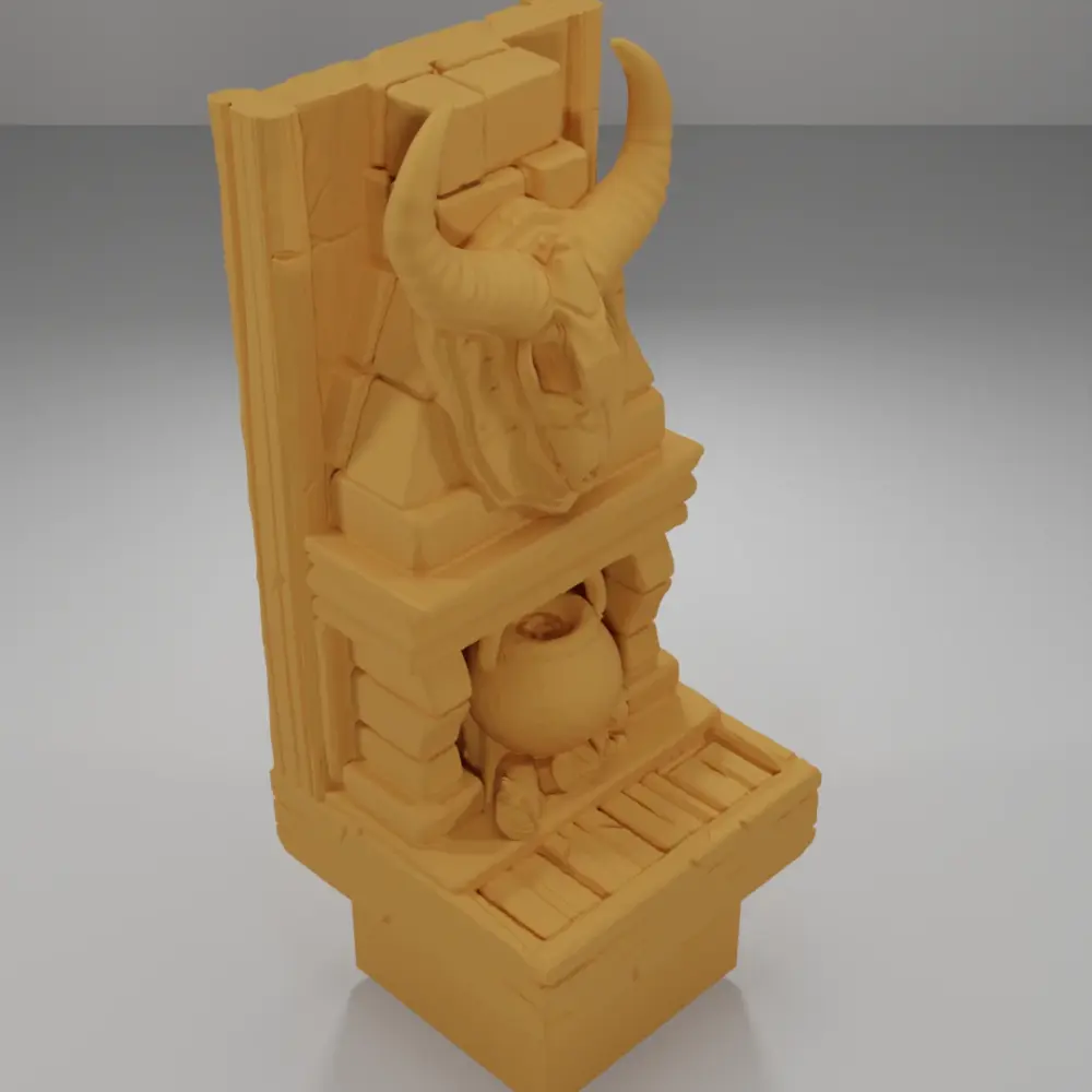 Tall Skull Fireplace - Medieval Town Part 1 - Dungeon Blocks