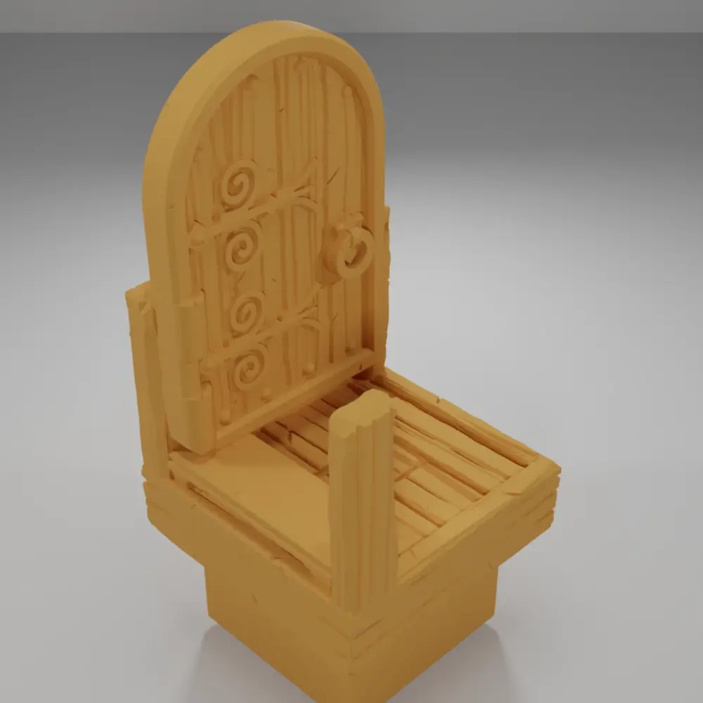Small Door Angle Right Opened - Medieval Town Part 1 - Dungeon Blocks