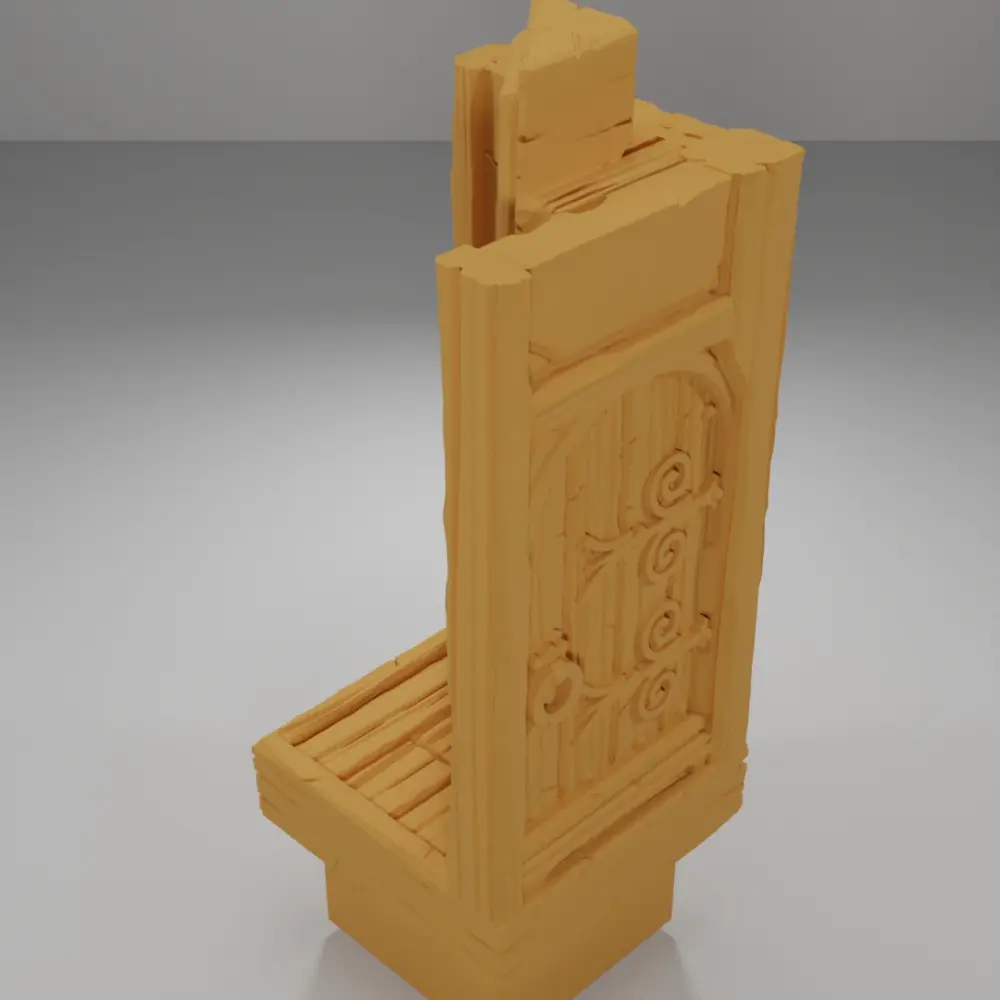 Small Door Angle Left Closed Tall - Medieval Town Part 1 - Dungeon Blocks - MT1-141-NL