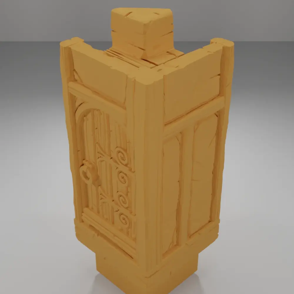 Small Door Angle Left Closed Tall - Medieval Town Part 1 - Dungeon Blocks - MT1-141-NL