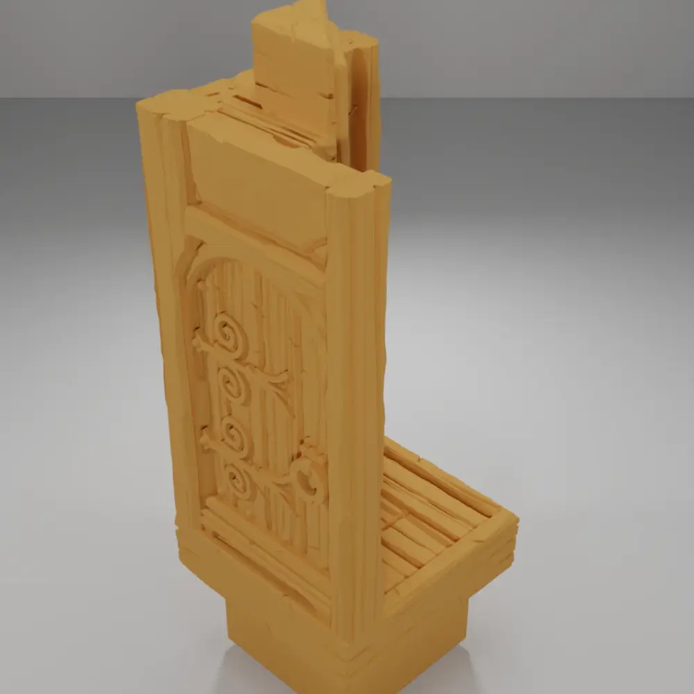 Small Door Angle Right Closed Tall - Medieval Town Part 1 - Dungeon Blocks