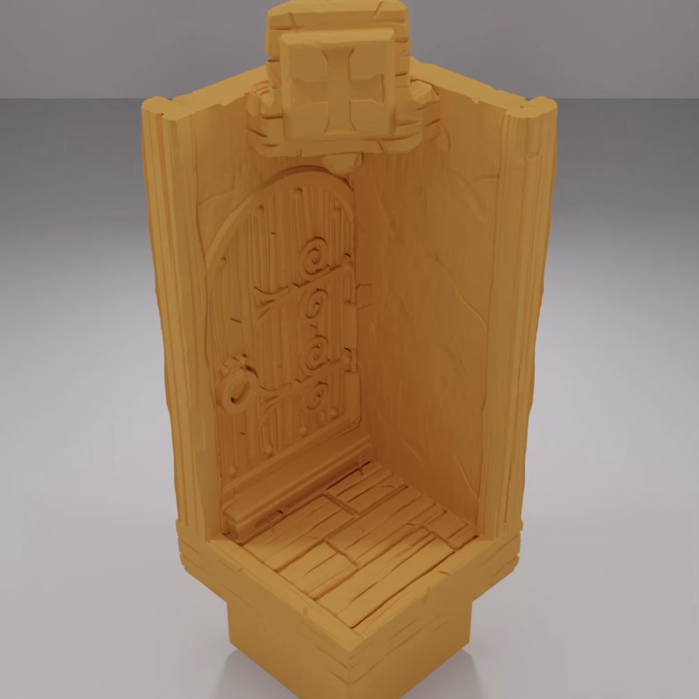 Small Door Angle Right Closed Tall - Medieval Town Part 1 - Dungeon Blocks