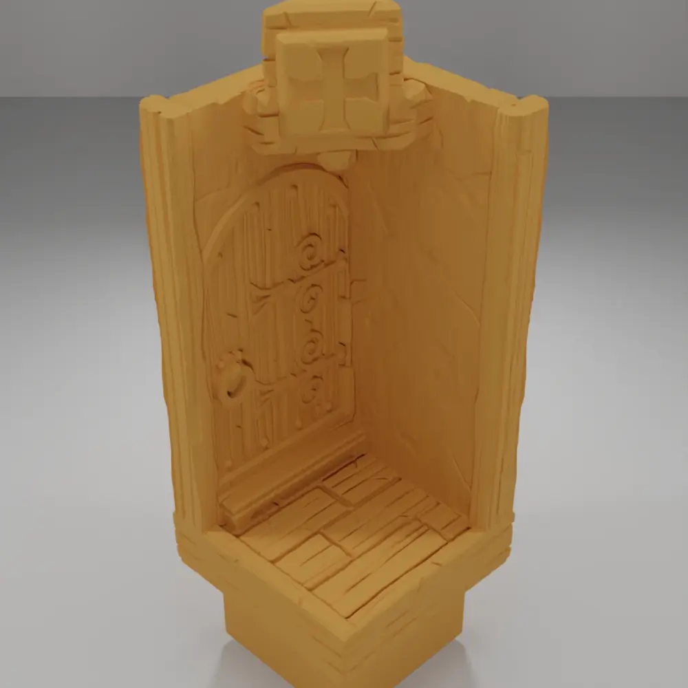 Small Door Angle Right Closed Tall - Medieval Town Part 1 - Dungeon Blocks