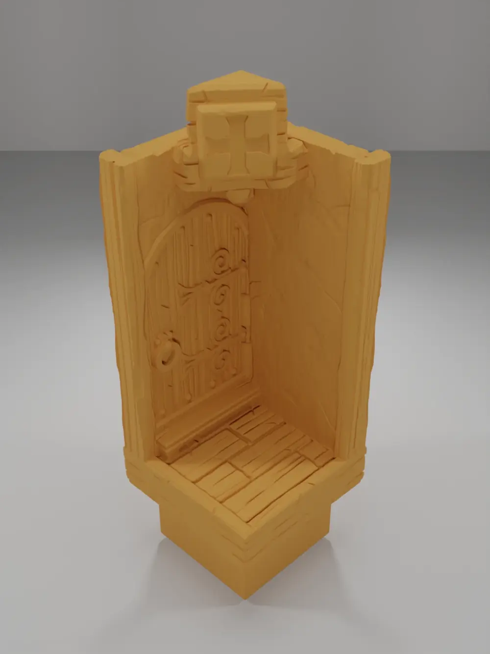 Small Door Angle Right Closed Tall - Medieval Town Part 1 - Dungeon Blocks - MT1-142-NL