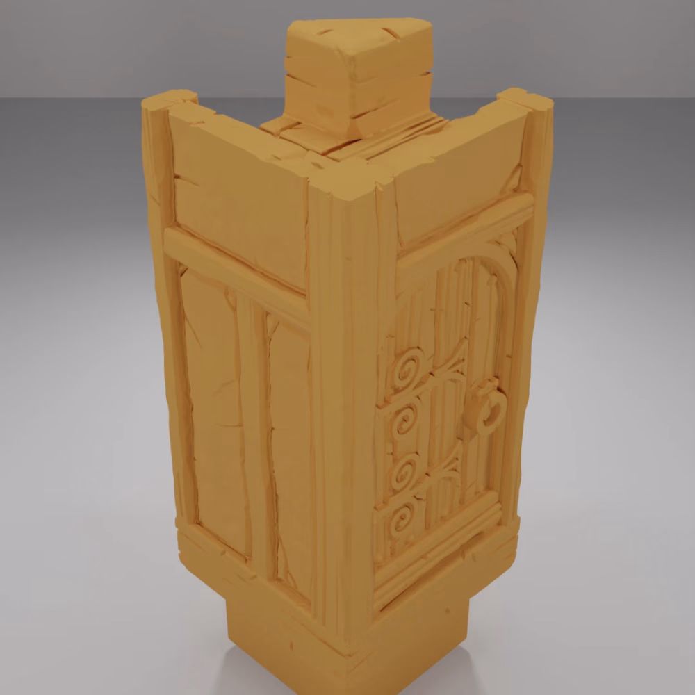 Small Door Angle Right Closed Tall - Medieval Town Part 1 - Dungeon Blocks