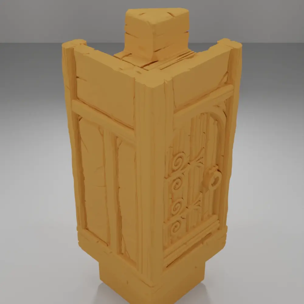 Small Door Angle Right Closed Tall - Medieval Town Part 1 - Dungeon Blocks