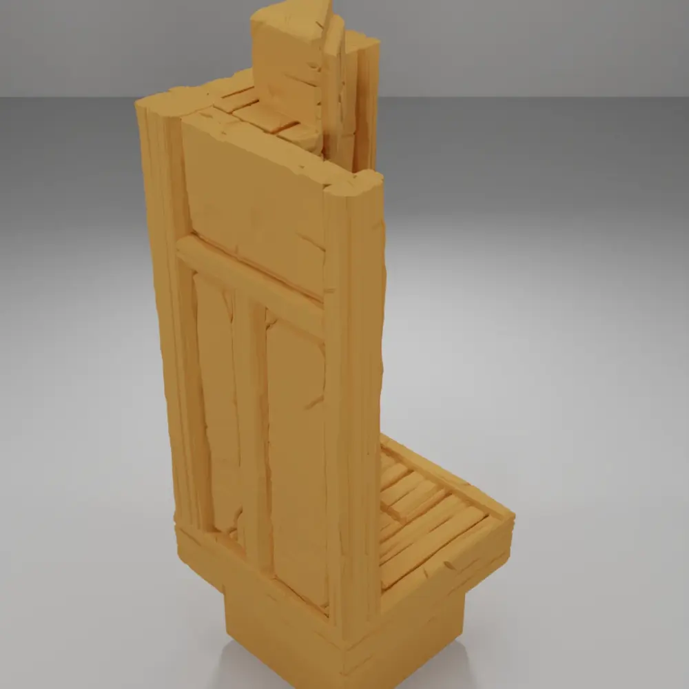 Small Door Angle Left Opened Tall - Medieval Town Part 1 - Dungeon Blocks